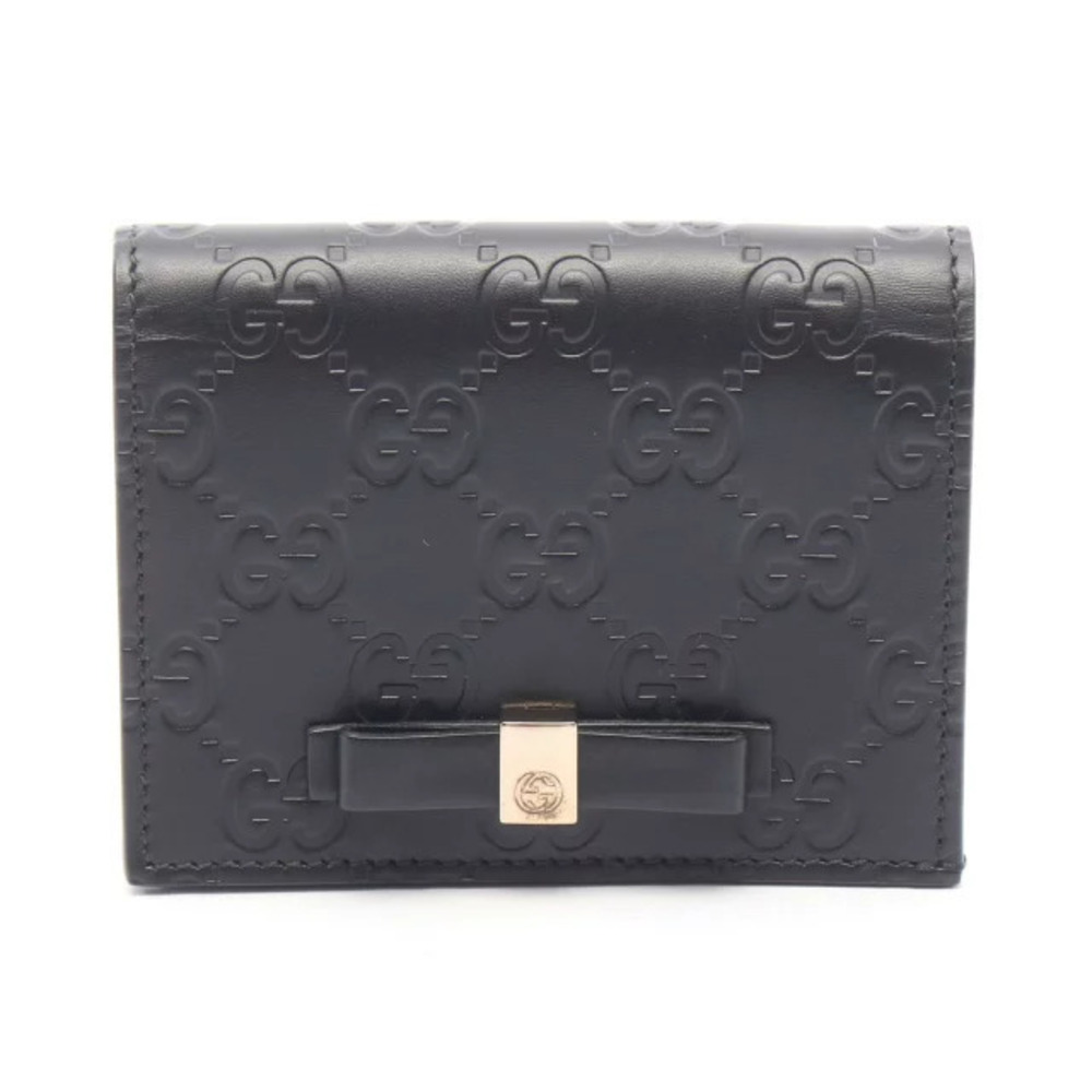 Gucci Guccissima Bi fold Wallet Leather Black